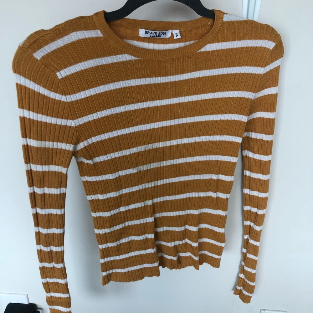 Striped, ribbed long sleeve